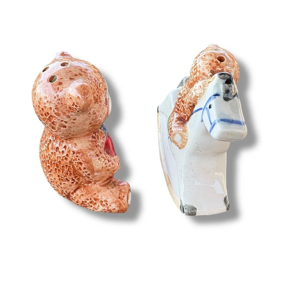 Vintage Takahashi Bears Salt and Pepper Shaker Set Rocking Chair